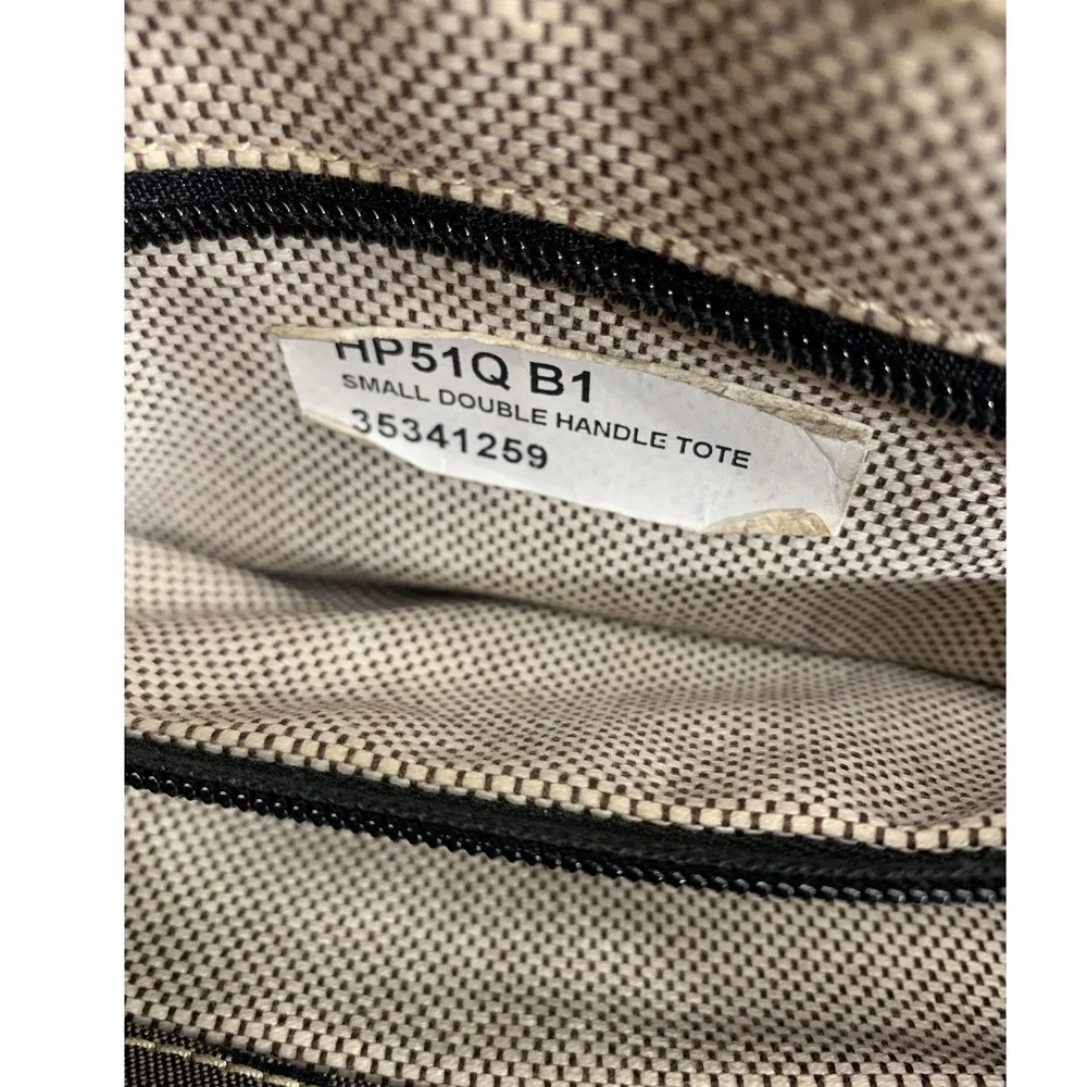 Dooney Bourke Small Double Handle Tote Signature DB Monogram Canvas Leather Trim
